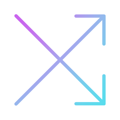 Crossed Right, Animated Icon, Gradient