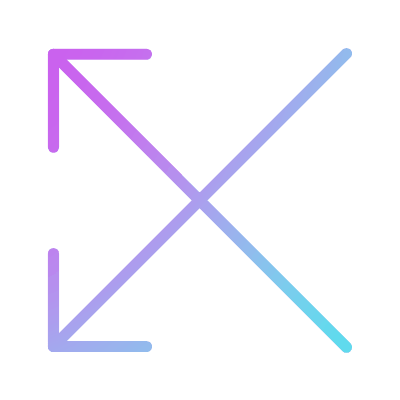 Crossed Left, Animated Icon, Gradient