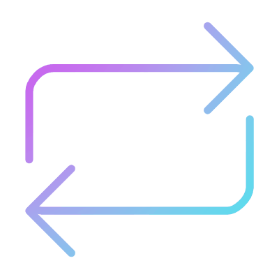 Arrows loop, Animated Icon, Gradient