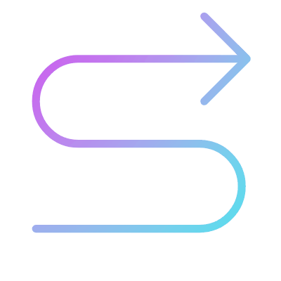 Arrow S-Turn Right, Animated Icon, Gradient
