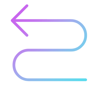Arrow S-Turn Left, Animated Icon, Gradient