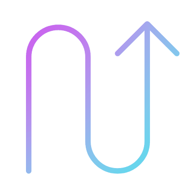 Arrow s-turn up, Animated Icon, Gradient
