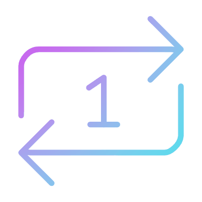 Arrows Loop One, Animated Icon, Gradient