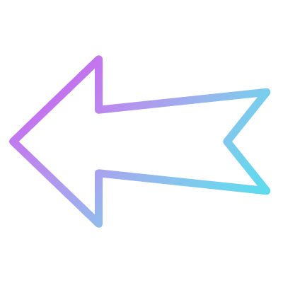 Arrow Notched Left, Animated Icon, Gradient