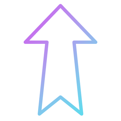Arrow Notched Up, Animated Icon, Gradient