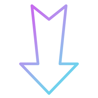 Arrow Notched Down, Animated Icon, Gradient
