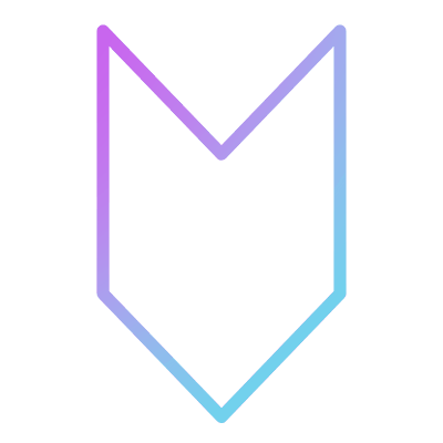 Chevron step down, Animated Icon, Gradient