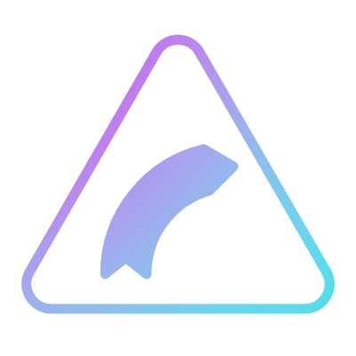 Curve Right, Animated Icon, Gradient