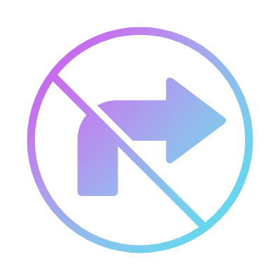 No Right Turns, Animated Icon, Gradient