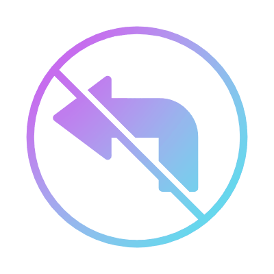 No Left Turns, Animated Icon, Gradient