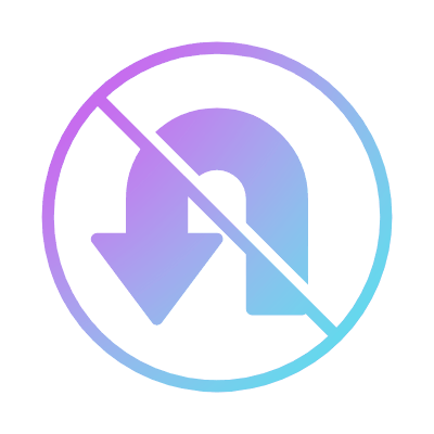 No U-turns, Animated Icon, Gradient