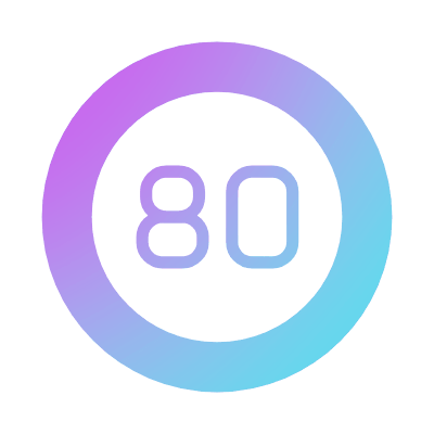 Speed Limit 80, Animated Icon, Gradient