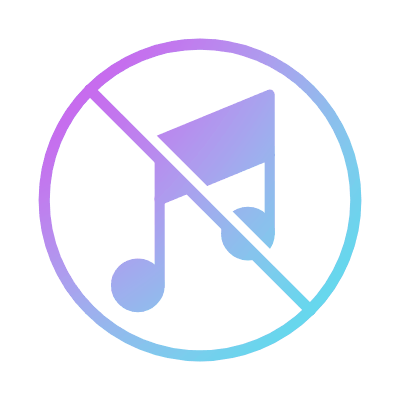 Music Note Ban, Animated Icon, Gradient