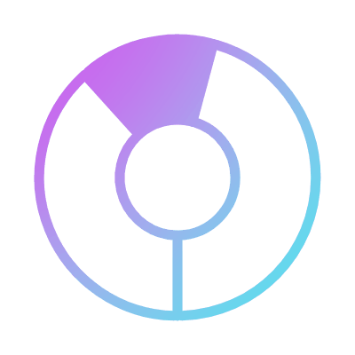 Donut Chart Multi, Animated Icon, Gradient