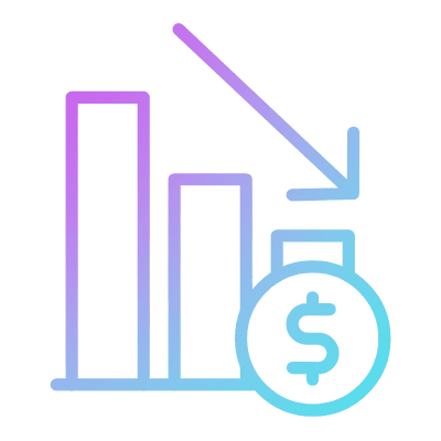 Bar Chart Money Decline, Animated Icon, Gradient