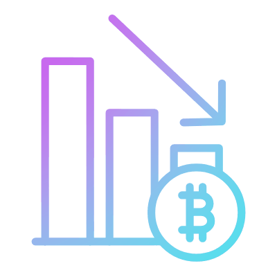 Bar Chart BTC Decline, Animated Icon, Gradient