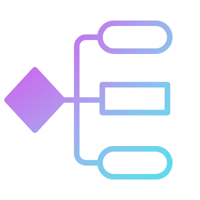 Flow chart, Animated Icon, Gradient