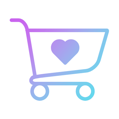 Shopping Cart Heart, Animated Icon, Gradient