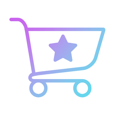 Shopping Cart Star, Animated Icon, Gradient