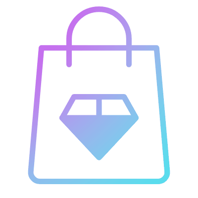 Shopping Bag Diamond, Animated Icon, Gradient