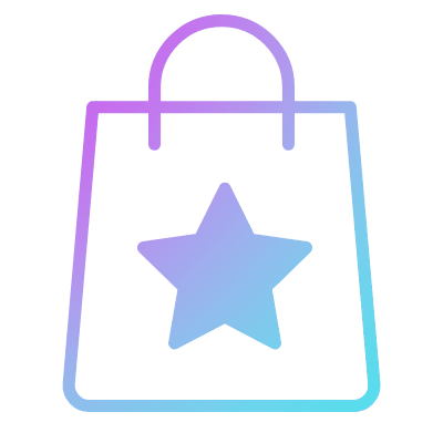 Shopping Bag Star, Animated Icon, Gradient