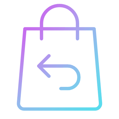 Shopping Bag Arrow Return, Animated Icon, Gradient