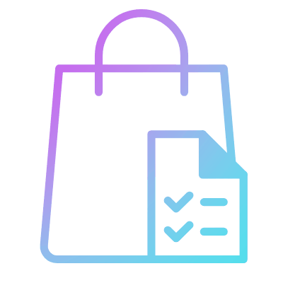 Shopping Bag List, Animated Icon, Gradient