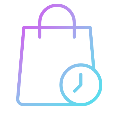 Shopping Bag Time, Animated Icon, Gradient