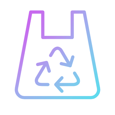 Plastic Bag Recycling, Animated Icon, Gradient