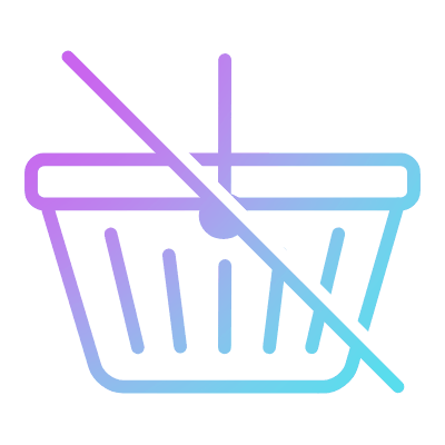Shopping Basket Slash, Animated Icon, Gradient