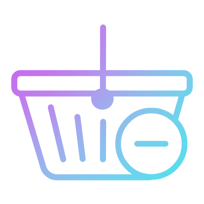 Shopping Basket Minus, Animated Icon, Gradient