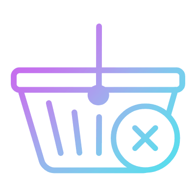 Shopping Basket Cross, Animated Icon, Gradient