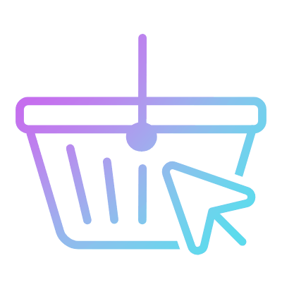 Shopping Basket Online, Animated Icon, Gradient