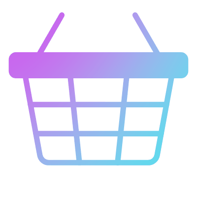 Shopping Basket Wire, Animated Icon, Gradient