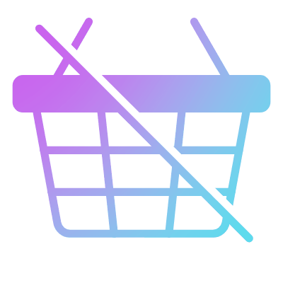 Shopping Basket Wire Slash, Animated Icon, Gradient