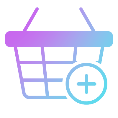Shopping Basket Wire Plus, Animated Icon, Gradient