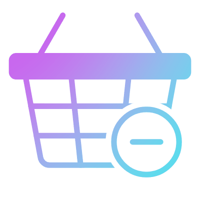 Shopping Basket Wire Minus, Animated Icon, Gradient