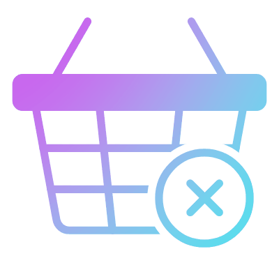 Shopping Basket Wire Cross, Animated Icon, Gradient