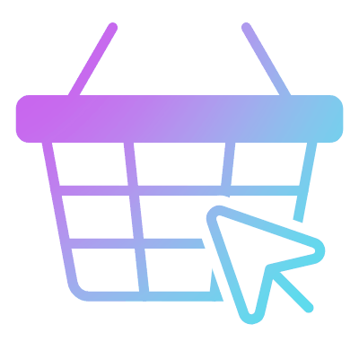 Shopping Basket Wire Online, Animated Icon, Gradient
