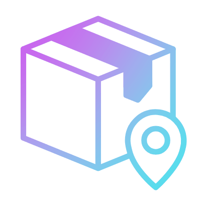 Box Location Pin, Animated Icon, Gradient