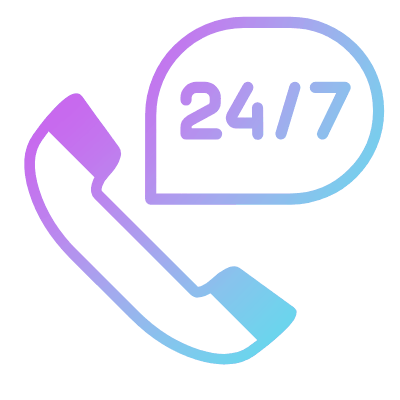 Phone 24 7, Animated Icon, Gradient