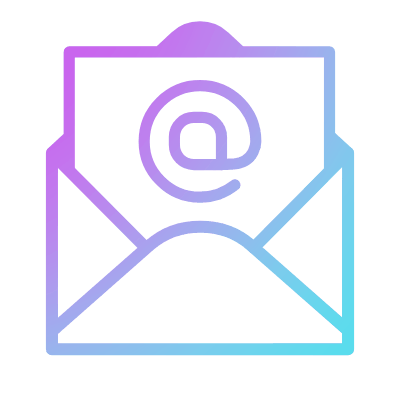Mail Open At, Animated Icon, Gradient