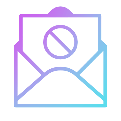 Mail Open Ban, Animated Icon, Gradient