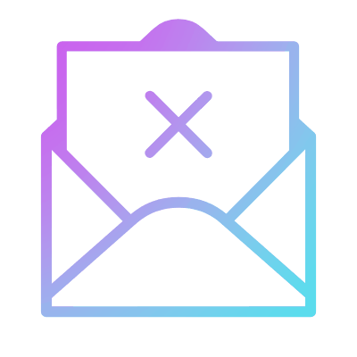 Mail Open Cross, Animated Icon, Gradient