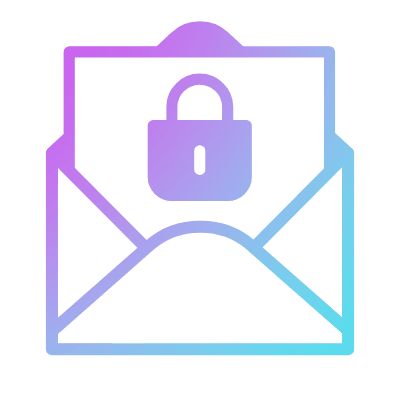 Mail Open Lock, Animated Icon, Gradient