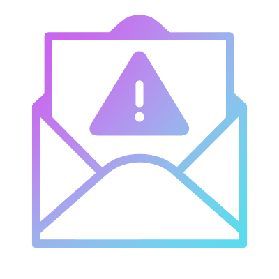 Mail Open Warning, Animated Icon, Gradient