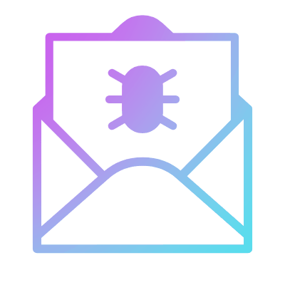 Mail Open Bug, Animated Icon, Gradient