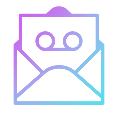 Mail Open Voicemail, Animated Icon, Gradient