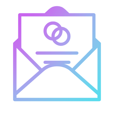Mail Open Wedding, Animated Icon, Gradient
