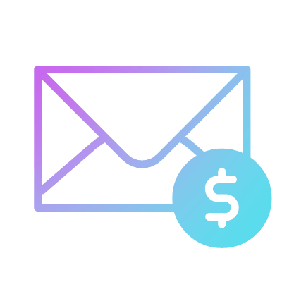 Mail Dollar, Animated Icon, Gradient